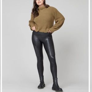 Spanx Faux Leather Moto Leggings